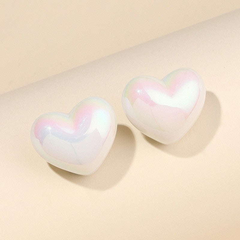 Candy Color Acrylic Round and Star Stud Earrings for Women