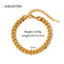 18K Gold Plated Cuban Link Chain Titanium Steel Necklace and Bracelet Set