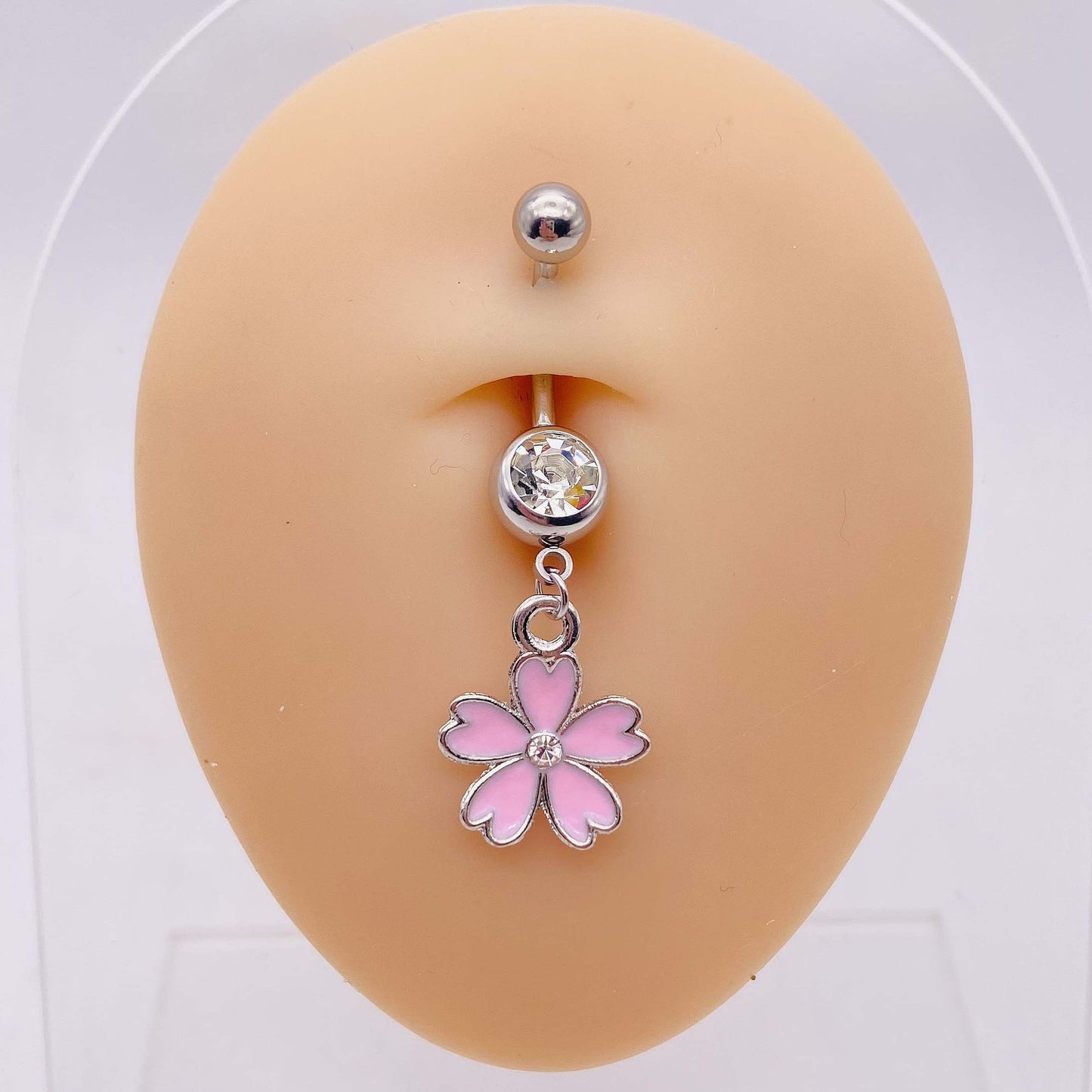 Streetwear Heart Butterfly Stainless Steel Belly Ring Pendant