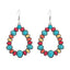 Retro Geometric Turquoise Alloy Drop Earrings for Women