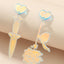 Sweet Heart Shape Acrylic Flower Butterfly Drop Earrings for Women