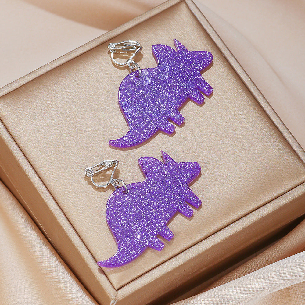 Cartoon Style Dinosaur Arylic Stamping Kid's Earring 1 Pair