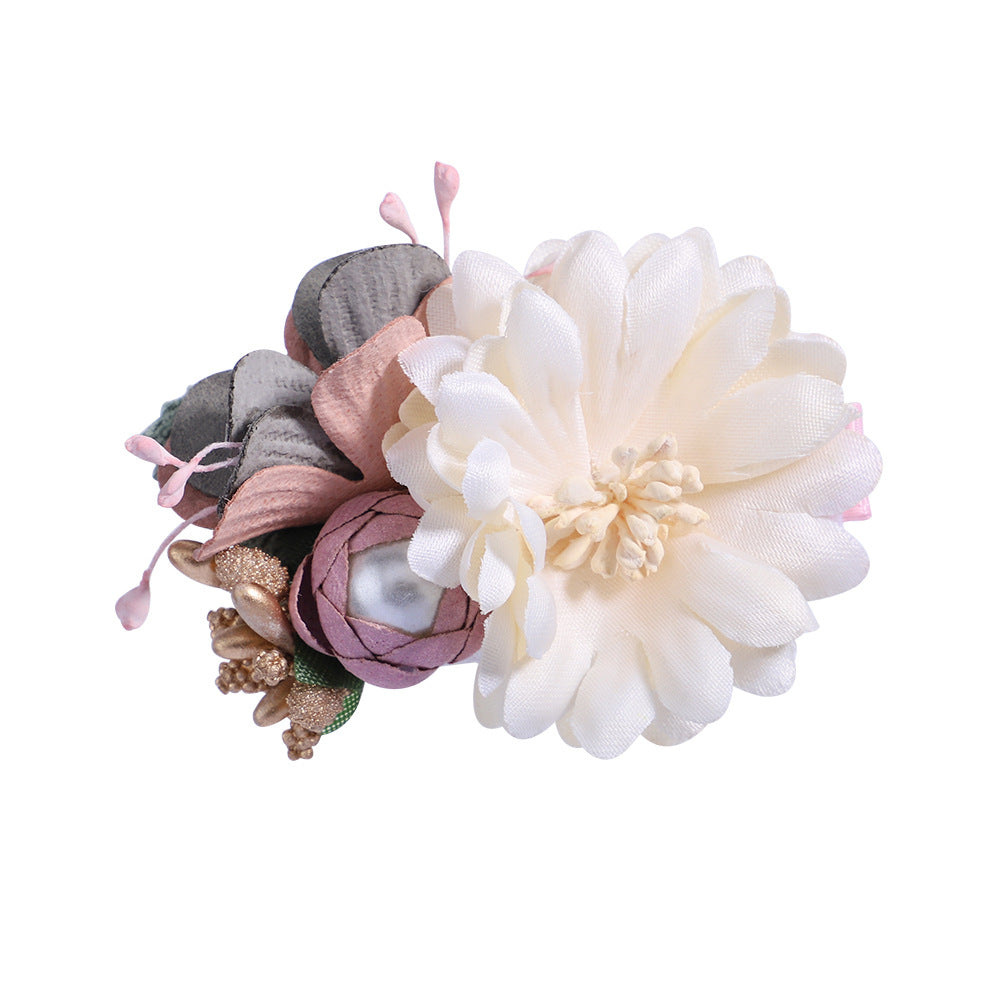 Fashion Kids Floral Pearl Hairpin Headdress