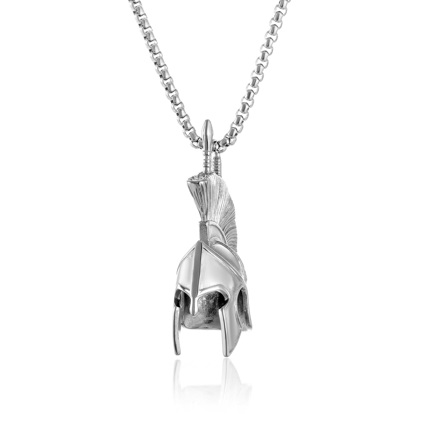 Casual Retro Spartan Helmet Stainless Steel Men's Pendant Necklace