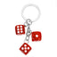 Dice Shaped Resin Keychain Accessory