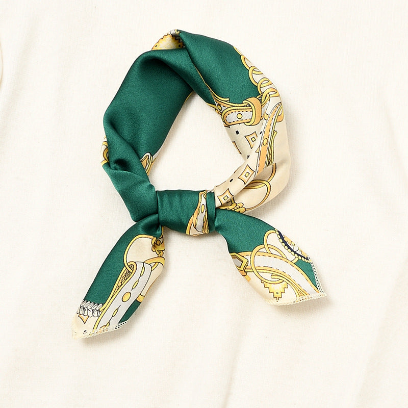 Square Silk Scarf Women's Retro Autumn Winter Fashion Accessory