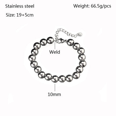 Modern Stainless Steel Beaded Bracelets for Men and Women