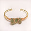 Simple Irregular Natural Stone Crystal Gold-Plated Bangle Bracelet