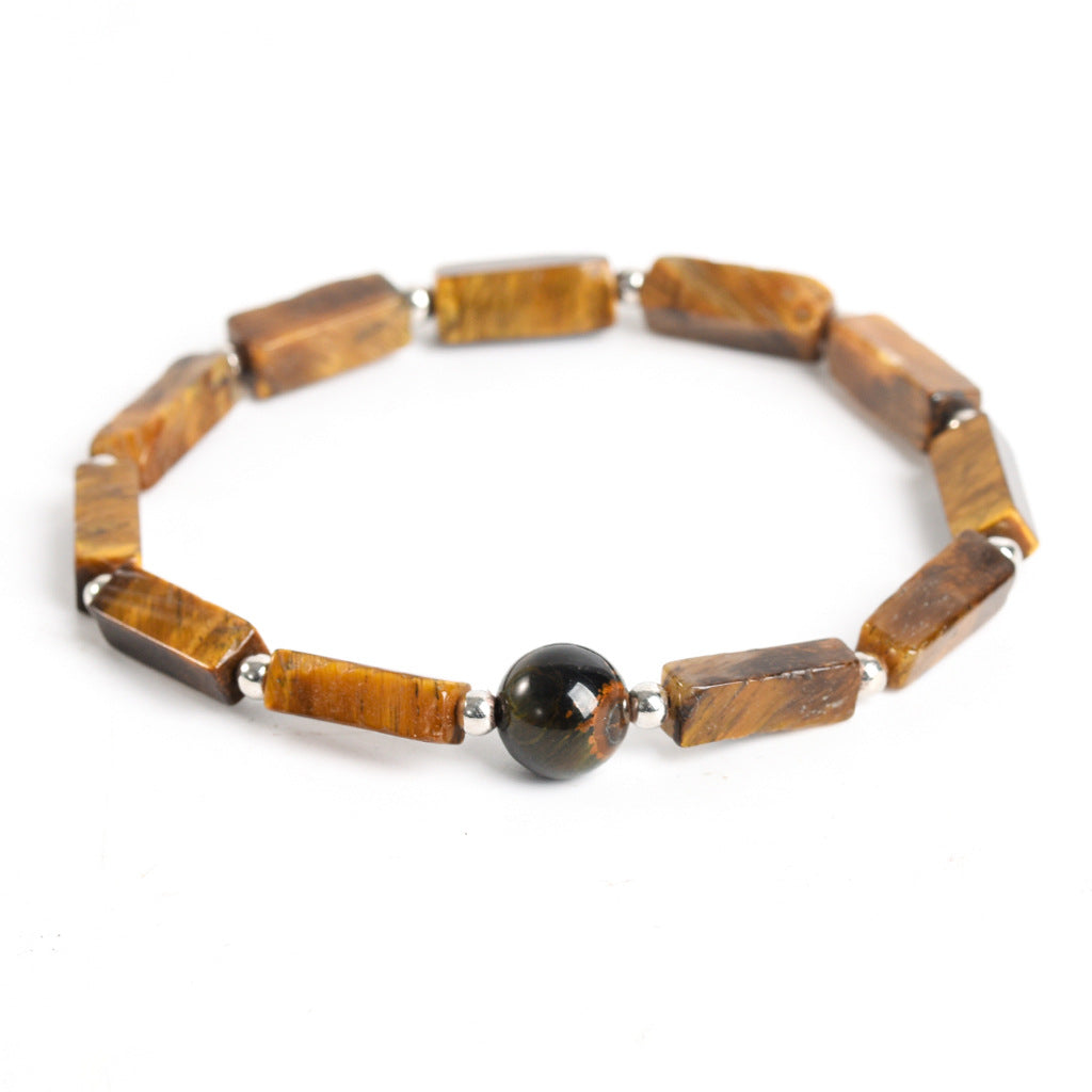 Casual Natural Stone Crystal and Leather Beaded Bracelet Set