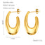 1 Pair Retro 18K Gold Plated Stainless Steel Hollow Polished Earrings