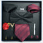 Business Stripe Polyester Men's Tie Gift Set - 8 Piece Collection for Weddings and Formal Occasions