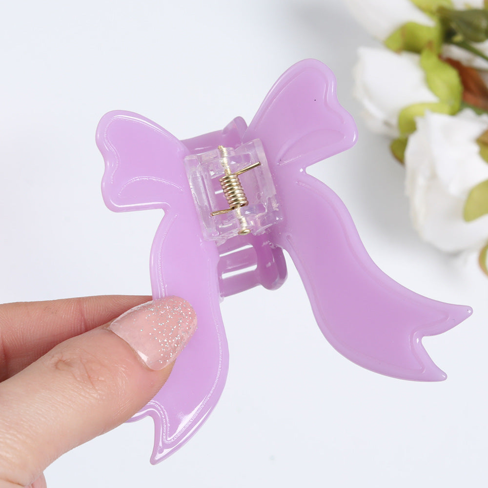 Women's Bow Knot Acetate Hair Claw Clip with Butterfly Design