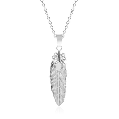 18K Gold Plated Stainless Steel Leaf Pendant Necklace