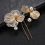 Bridal Gold Flower Hair and Earring Set for Wedding Dress Accessories