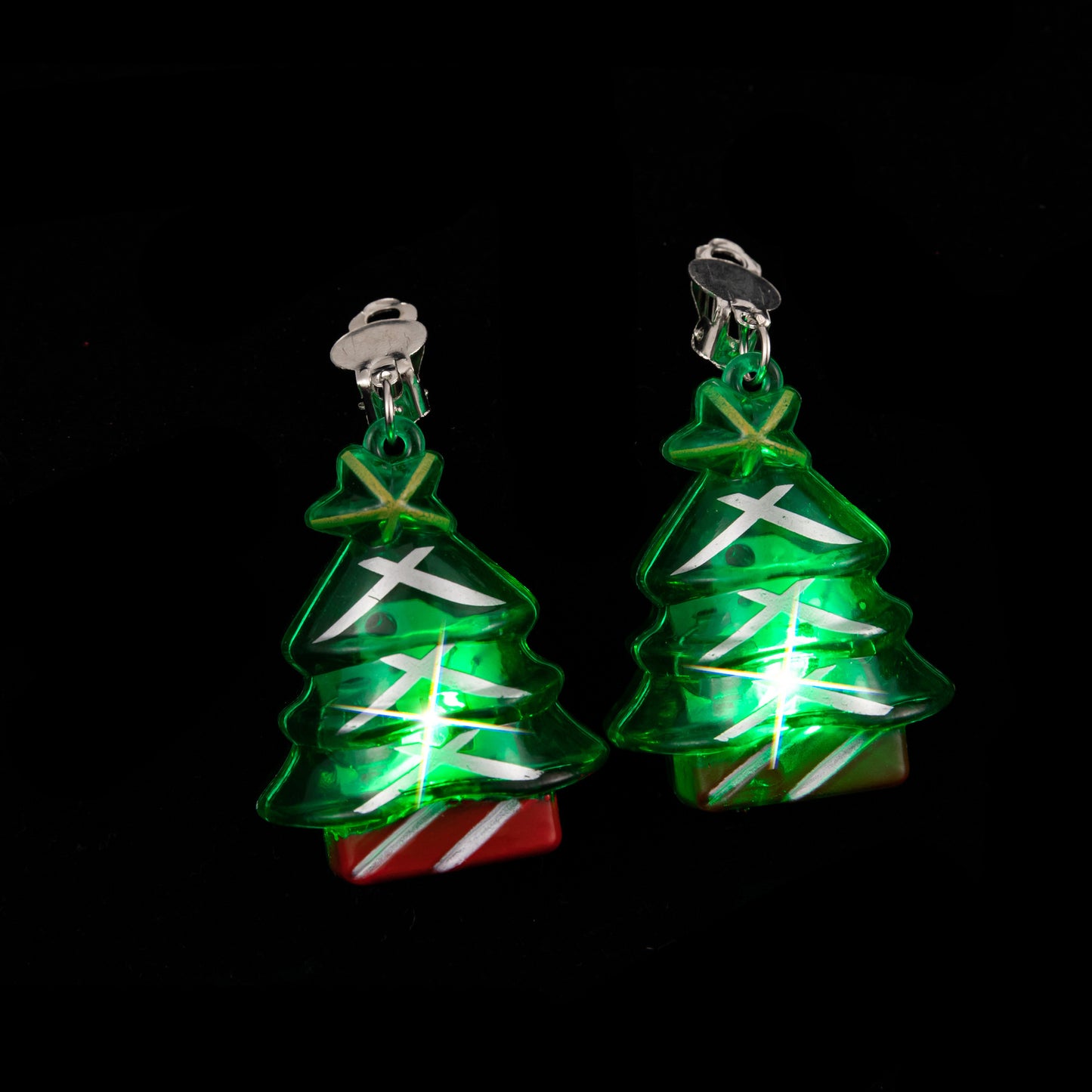 Fashion Christmas Tree Santa Claus Light-Up Drop Earrings for Women