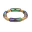 Geometric Metal Bangle with Colorful Beads Bracelet