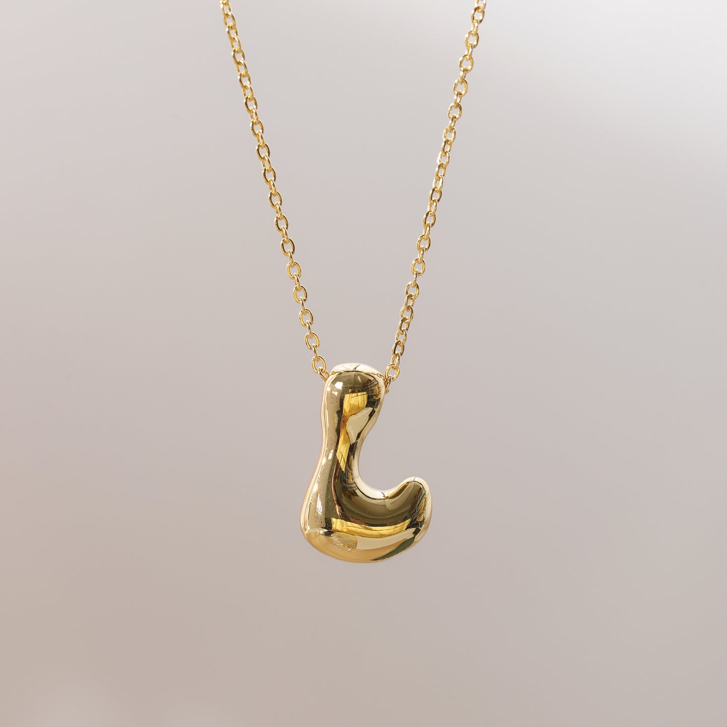 18K Gold Plated Stainless Steel Alphabet Pendant Necklace