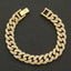 Men's Rhinestone Bracelet and Cuban Chain Necklace Set - Hip Hop Style Accessories