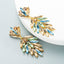 Wholesale Fashion Alloy Rhinestone Leaf and Floral Drop Earrings