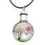 Fashion Dried Flower Glass Pendant Necklace for Women