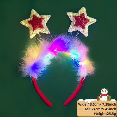 Christmas LED Light-Up Reindeer Antler Headband