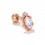 1 Piece Simple Style Heart Shape Plating Inlay Brass Zircon 18K Gold Plated White Gold Plated Ear Studs