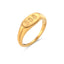 18K Gold Plated Stainless Steel Oval Number Ring for Women