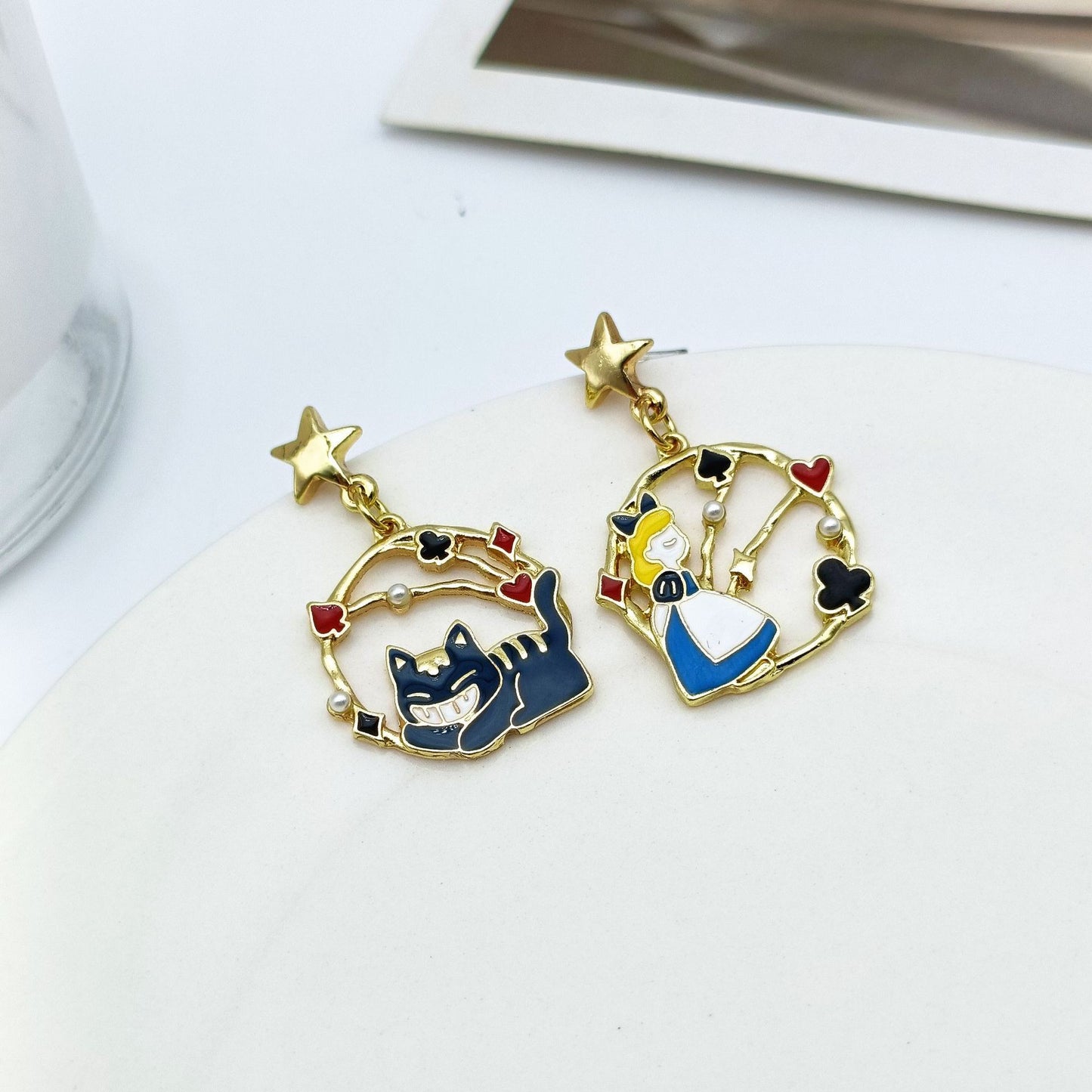 Fashion Cartoon Alloy Enamel Stoving Varnish Drop Earrings