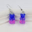 Cartoon Bear Resin Women's Earrings - Colorful Transparent Purple Hook Design