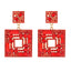 1 Pair Square Gemstone Drop Earrings - Trendy Fashion Jewelry