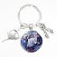 Artistic Ballet Dancer Round Alloy Metal Keychain Pendant