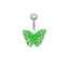 Butterfly Belly Ring 316 Stainless Steel White Gold Plated