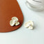 Korean Petal Pearl Stud Earrings - S925 Silver Needle Flower Design