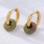 1 Pair Retro Simple Style Round Plating Stainless Steel Natural Stone Earrings