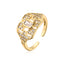 1 Piece Minimalist Geometric 18k Gold Plated Zircon Open Ring