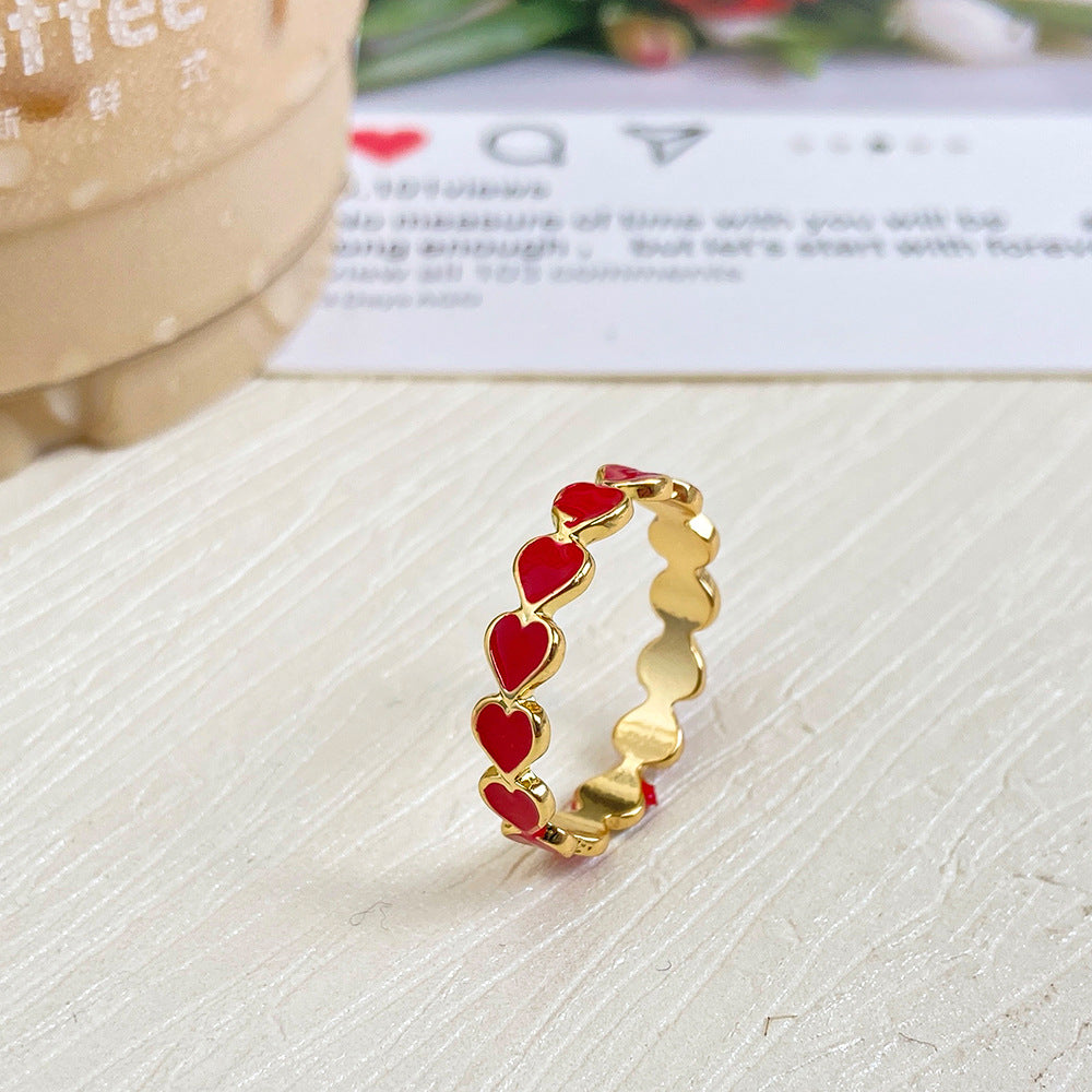 Creative Candy Color Heart Ring - Simple Alloy Love Design