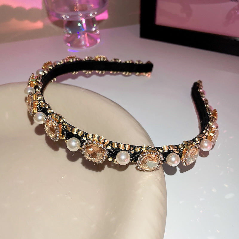 Women's Baroque Pearl & Rhinestone Embellished Hairband