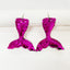 1 Pair Gradient Mermaid Tail Cat Drop Earrings - Reflective Resin Statement Jewelry