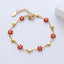 Simple Heart Flower Enamel Gold Plated Stainless Steel Bracelet