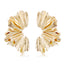 Retro Irregular Alloy Leaf Flower Stud Earrings for Women