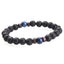 Retro Geometric Volcanic Rock Beaded Bracelet for Men