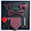 Business Stripe Polyester Men's Tie Gift Set - 8 Piece Collection for Weddings and Formal Occasions