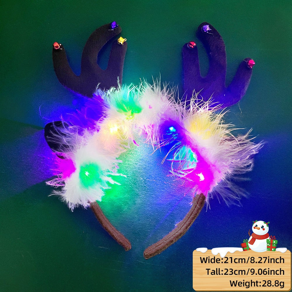 Christmas LED Light-Up Reindeer Antler Headband