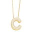 Simple Style 18K Gold Plated Alphabet Pendant Necklace with Zircon Inlay