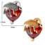 Heart Shape Stainless Steel Rhinestone Stud Earrings with Chain