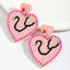 IG Style Heart Shape Beaded Rhinestone Drop Earrings