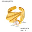 18K Gold Plated Irregular Geometric Zircon Open Ring