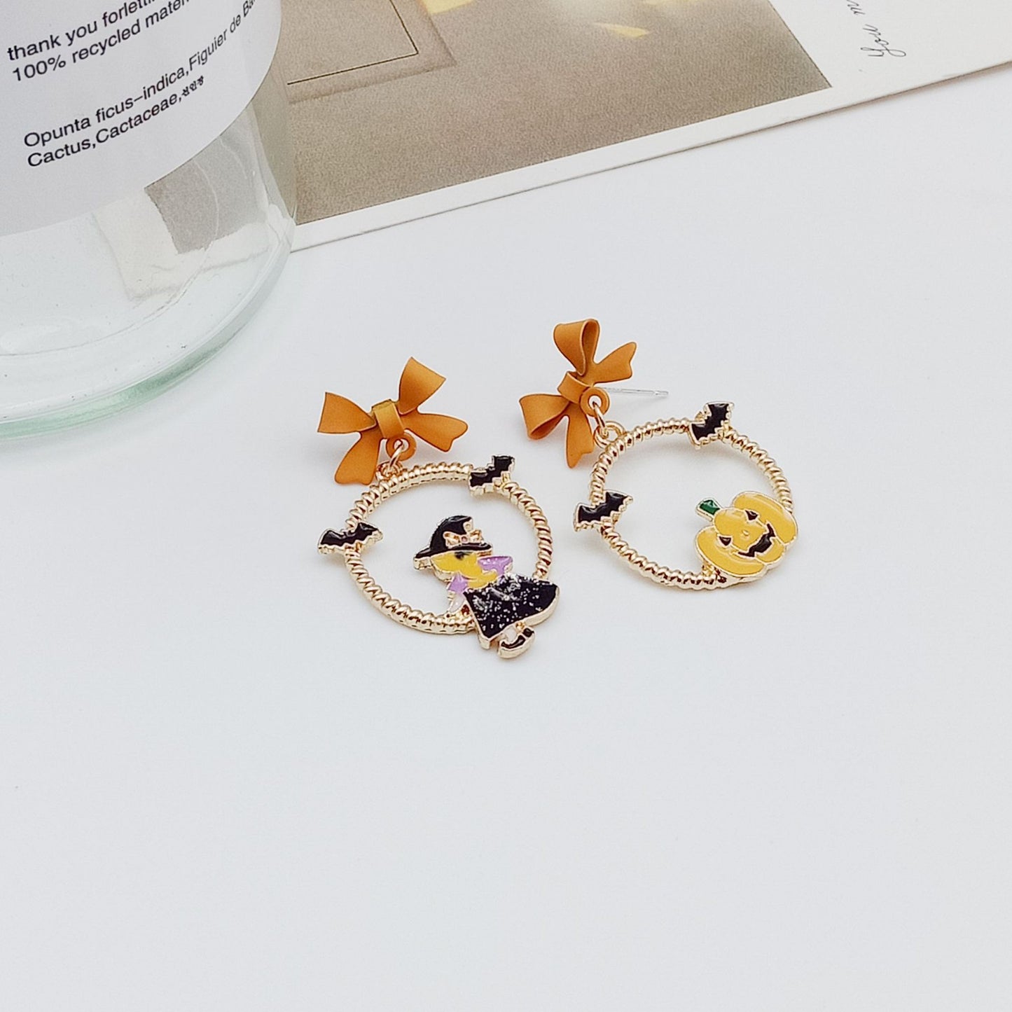 Fashion Cartoon Alloy Enamel Stoving Varnish Drop Earrings