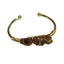 Simple Irregular Natural Stone Crystal Gold-Plated Bangle Bracelet