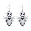 1 Pair Gothic Skull Ghost Drop Earrings with Butterfly Accents